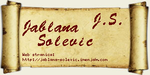 Jablana Šolević vizit kartica
